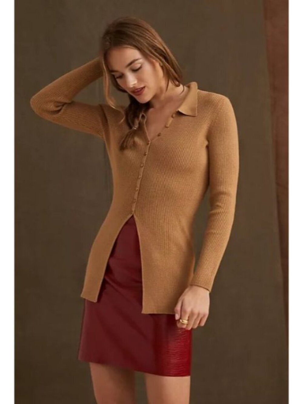 Maeve Anthropologie Ribbed Slim Cardigan